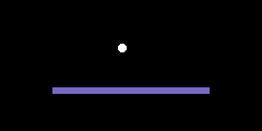 The ball above three paddle segments meeting with no seam